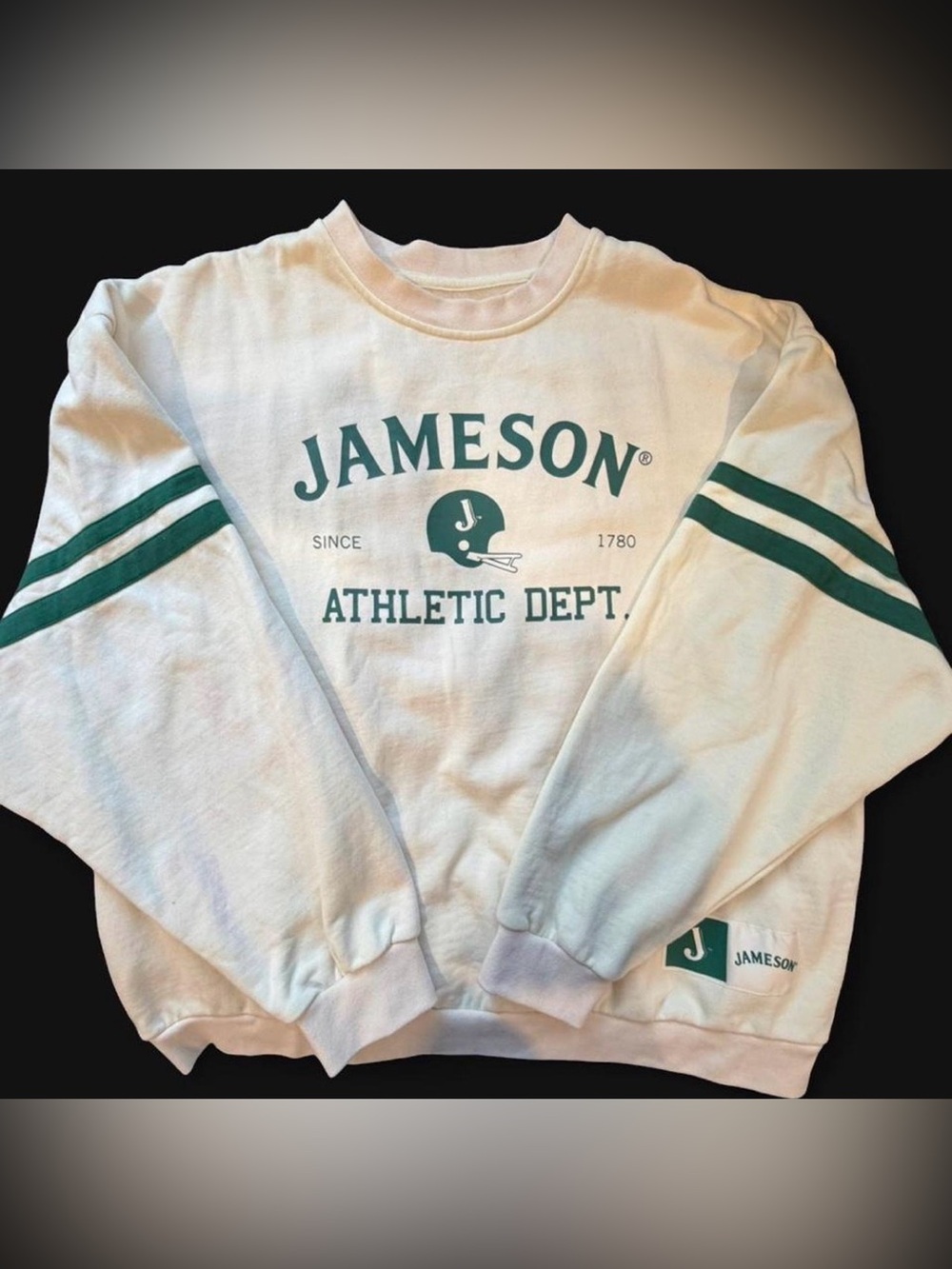 Jameson Athletic Dept. Crewneck Sweatshirt - White with Green
